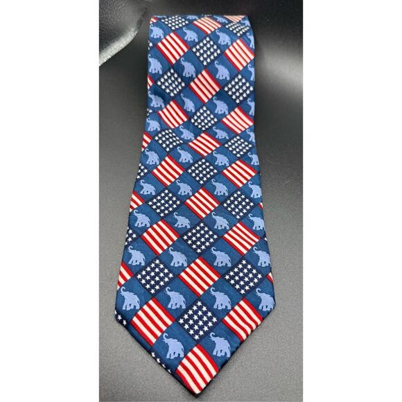 Republican Party Men’s Neck Tie by R M Style 100% Silk Vtg 1995 - Picture 4 of 6